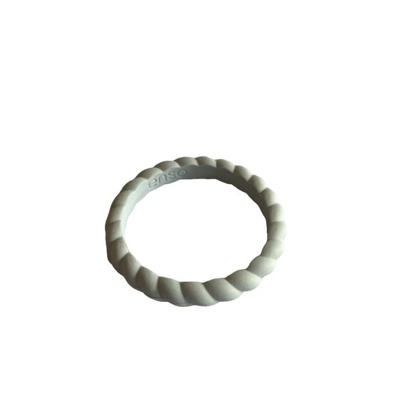 Enso Silicone Ring Unisex Size 5 Gray Rope Ring Comfortable Lightweight Modern - Picture 1 of 3